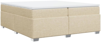 vidaXL Boxspringbett mit Matratze Creme 200x200 cm Stoff 3285163