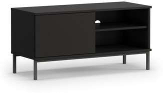 Beautysofa TV-Schrank Querty (modernes Sideboard für Wohnzimmer,mit Einlegeböden, weiße / schwarze / hikora) inklusive 1x Tür mit Push-to-Open-Methode