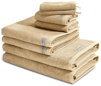 Ross Selection 8 tlg. Frottier-Set - 2 X Handtuch (50 X 100cm), 2 X Duschtuch (70 X 140cm), 2 X Gästetuch (30 X 50cm), 2 X Waschhandschuh (16 X 22cm) - 540 g/m2 - Sand