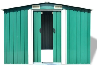 vidaXL Gartenschuppen Grün Metall 257 x 205 x 178 cm 42910