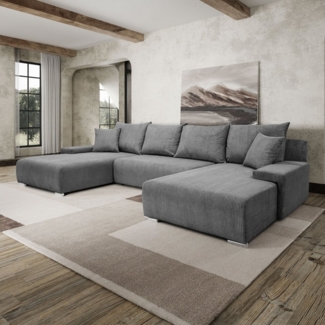 Kaiser Möbel Ecksofa Sofa U form, Couch U form Livorno U stoff Poso, komfortabel, bequem, praktisch