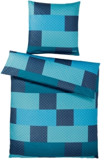 JOOP! 'Comfort Satin' Bettwäsche Chessboard, Baumwolle Lagune Mint, 135x200