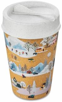 Koziol Thermobecher Iso To Go Winter Wonderland, Isolierbecher, Becher, Kunststoff, Nature Wood / Organic White, 400 ml, 7011119