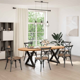 vidaXL Esstisch Hellbraun 240x100x74 cm Massivholz Eiche Oval 3305575