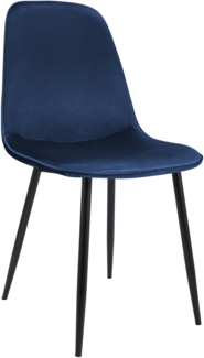 CLP Esszimmerstuhl Maryam gepolstert mit Rückenlehne,dunkelblau Samt