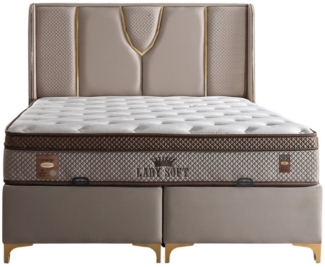 Villa Möbel Boxspringbett Soft Lady (Bett Set), XXL-Bettkasten mit Gasdruckfedern  mühelos & geräumig