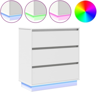 vidaXL Nachttisch mit Schubladen Weiß 71 x 34,5 x 75 cm Holzwerkstoff 869634