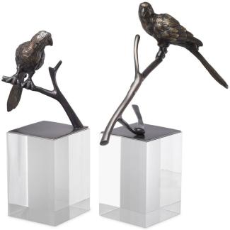 Casa Padrino Luxus Deko Objekte 2er Set Bronzefarben - Büro Deko - Schreibtisch Deko - Wohnzimmer Deko - Luxus Kollektion