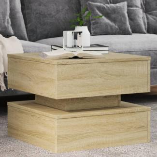 vidaXL Couchtisch mit LED-Leuchten Sonoma-Eiche 50x50x40 cm 839856