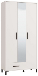 Home affaire Garderobenschrank Orkney Kleiderschrank, Stauraumschrank, Flurschrank, Höhe 193 cm Spiegeltür, Breite 93 cm, ausziehbare Kleiderstange, Schublade