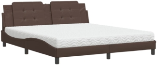 vidaXL Bett mit Matratze "Zadar" Braun 180x200 cm Kunstleder 3208882