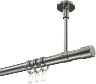 Gardinenstangen-Set Sonette Santo 540 cm (geteilt in 3 x 180 cm), 1-läufig, 20 mm Ø Edelstahl-Optik