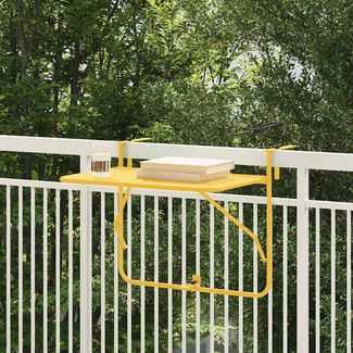 vidaXL Hängender Balkontisch Senf 60 x 39 x 65 cm Stahl 42008073