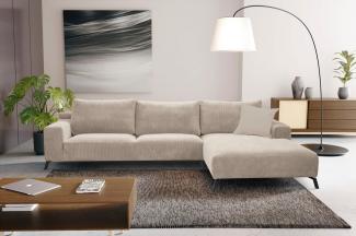 WERK2 Ecksofa Faro L-Form, XXL Design Ecksofa mit hohem Komfort in trendigem Cord & Samtvelours