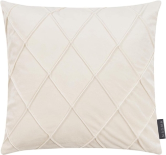 MAGMA Kissenhüllen NOBLESS samtig weich kuschelig einfarbig Rautenmuster - ca. 50 x 50 cm - 2er Set elfenbein