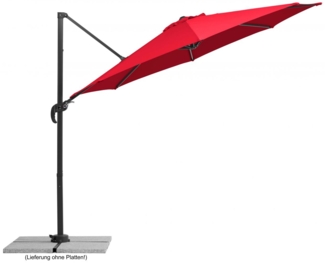 Schneider SET Ampelschirm Rhodos Junior 300cm + Ständer + Hülle, rot