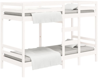 vidaXL Etagenbett Weiß 75x190 cm Massivholz Kiefer 3139845