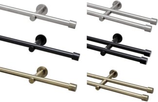 Garduna Gardinenstange Ø 16mm / 1- oder 2-Lauf, 2-läufig, Metall