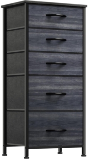 YITAHOME Kommode Schrank Aufbewahrungsschrank 5 Schubladen Stoff Holzmaserung