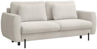 Selsey 'Rane' Sofa mit Schlaffunktion und Bouclé-Bezug, cremeweiß, ca. 90 x 236 x 102 cm