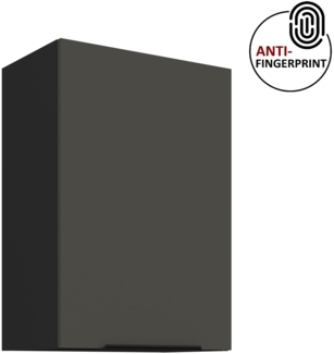 Küchen Hängeschrank 50 cm ARIA Graphite ultra matt + Schwarz matt, hochwertige Fronten mit Anti Fingerprint Beschichtung Küchenzeile Küchenblock