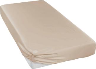 Curt Bauer Mako-Satin Spannbetttuch beige, 180x200 cm