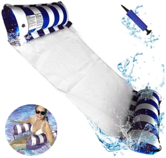 Mutig Luftmatratze Luftmatratze Pool Spielzeug 4 In 1 Aufblasbare Wasserspielzeug, (pool Aufblasbar Wasser Hängematte für Matratzen Sitz Schwimmmatratze, 1-St Netz Poolmatratze mit ergonomischem Design), Große Lastkapazität, Kompakt & Tragbar, für Pool...