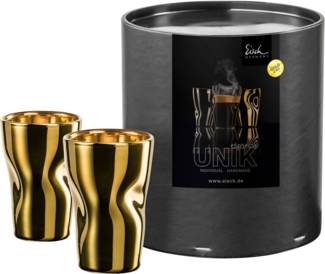 Eisch UNIK Espressoglas 2er Set gold im Geschenkkarton