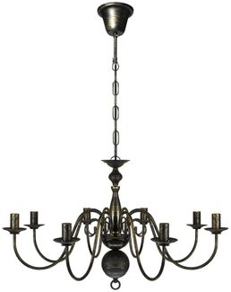 Metall-Kronleuchter Schwarz Antik 8 x E14 Glühbirnen 241384