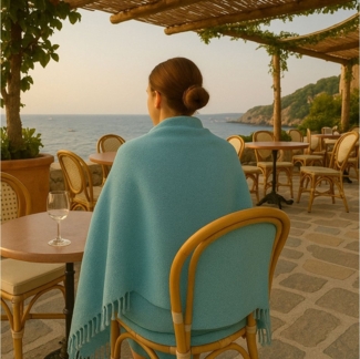 Marrakesch Orient & Mediterran Interior Tagesdecke 2er Set Calix Tagesdecke Decke Blau 125x150 aus Baumwolle, Boho Deko