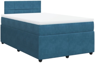 vidaXL Boxspringbett mit Matratze Blau 120x200 cm Samt 3287714