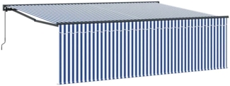 vidaXL Einziehbare Markise Blau und weiß 450 × 300 cm Stoff 3330853