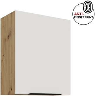 Küchen Hängeschrank 60 cm ARIA Weiss ultra matt + Eiche Artisan matt, hochwertige Fronten mit Anti Fingerprint Beschichtung Küchenzeile Küchenblock