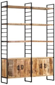vidaXL Bücherregal 4 Ebenen 124x30x180 cm Raues Mangoholz 284418