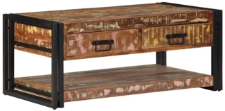 vidaXL Couchtisch Mehrfarbig 90x50x38 cm Altholz Massiv 4016686