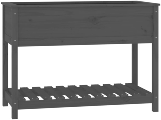 vidaXL Pflanzkübel mit Ablage Grau 111,5x54x81 cm Massivholz Kiefer 823789