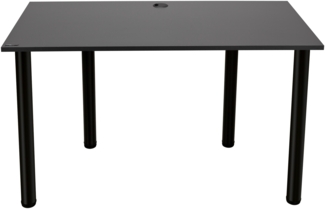 MÖBELSYSTEM Gaming Schreibtisch mit Kabeldurchführung, Computertisch, PC-Schreibtisch, Zockertisch, Arbeitstisch, Gaming Desk, Gamertisch Grau