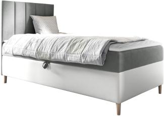 Boxspringbett Chapeni 'Junior 1' grau 90 x 200 cm Rechts