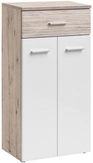 Diele Schrank Gustavo G in Eiche Wellington und Weiß 60 x 114 cm