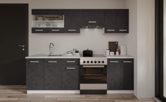 Küche Robby 240 cm Küchenzeile Küchenblock Singleküche Einbauküche