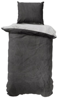 Müskaan Bettwäsche Wende Nicky Plüsch Winter Bettbezug Set Cashmere Touch Coral Fleece, Fleece, 2 teilig, warmer Bezug mit YKK Reißverschluss und Kissenbezug