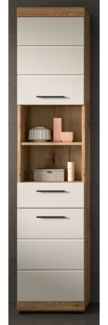 Badezimmer Hochschrank Shawn in sand und Eiche 37 x 191 cm