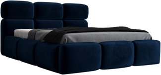 Polsterbett MAROKO 90x200 ohne Matratze mit Bettkasten und Lattenrost. Farbe: Blau 11