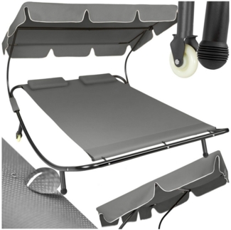 tectake Gartenliege Sonnenliege für 2 Personen, 1 St, Robustes Metallgestell