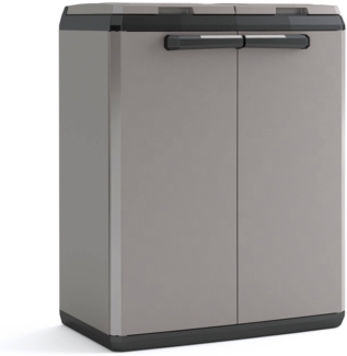 Dmora Gartenschrank Rimouski, Gartenmöbel, Mehrzweck-Gartenschrank, Container für Balkon oder Garage, Made in Italy, 68x39 h85 cm, Grau