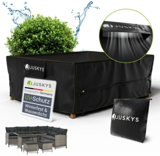 Juskys Gartenmöbel Abdeckplane CoverSafe Pro 250 x 210 x 90 cm - winterfest & wasserdicht - Schutzhülle für Gartentisch, UV-Schutz, Abdeckhaube Gartentisch