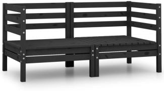 vidaXL Garten-Ecksofas 2 Stk. Schwarz Massivholz Kiefer 806586