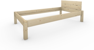 Pfostenbett Massivholzbett (Fichte) "Daybett" 100 x 190 cm 38 cm Holzbett 300kg