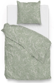 Zo! Home Cotton Bettwäsche 135x200 Paisley di Lino Moss Green grün meliert