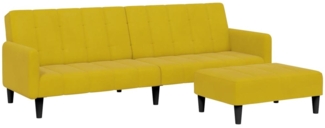 vidaXL Schlafsofa 2-Sitzer mit Fußhocker Gelb Samt 3258102